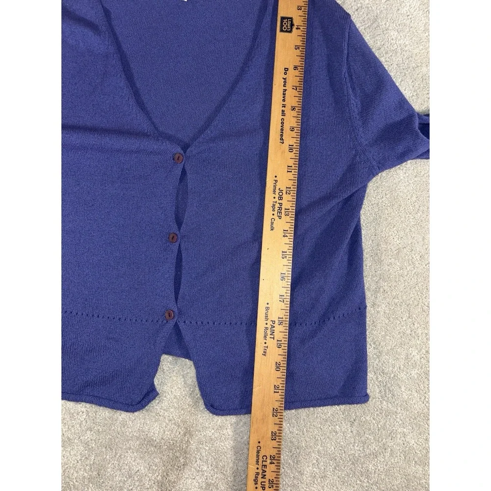 eileen fisher thin knit cardigan‎ blue nylon rayon Small Loose Fit Minimalist - Picture 6 of 8